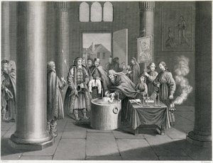Rusya'daki Yunan Kilisesine Göre Vaftiz, W. Forrest tarafından oyulmuş, A. Fullarton und Co. tarafından yayınlanan 'World Religion'dan. by Picart